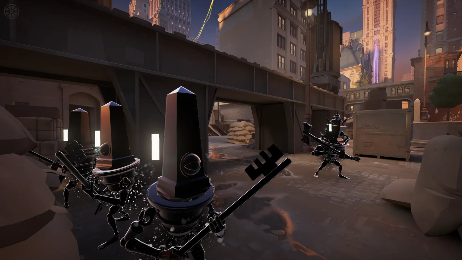 Rift Troopers advancing through a lane